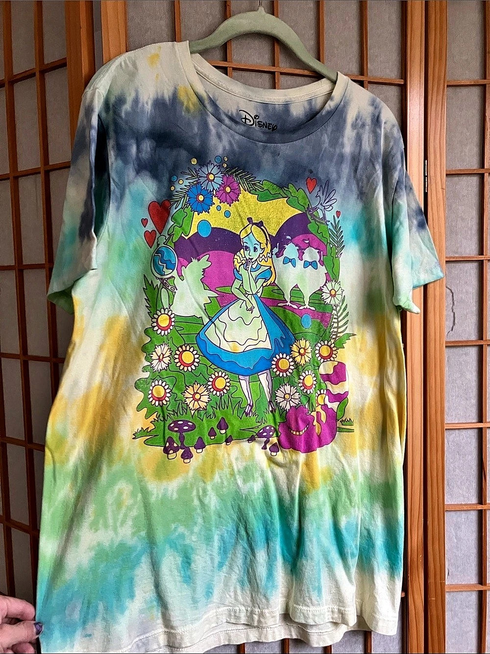 Disney Alice in Wonderland Tie-Dye Graphic Crewneck Tee XL